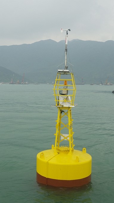 A weather buoy installed to the west of Chek Lap Kok in Hong Kong