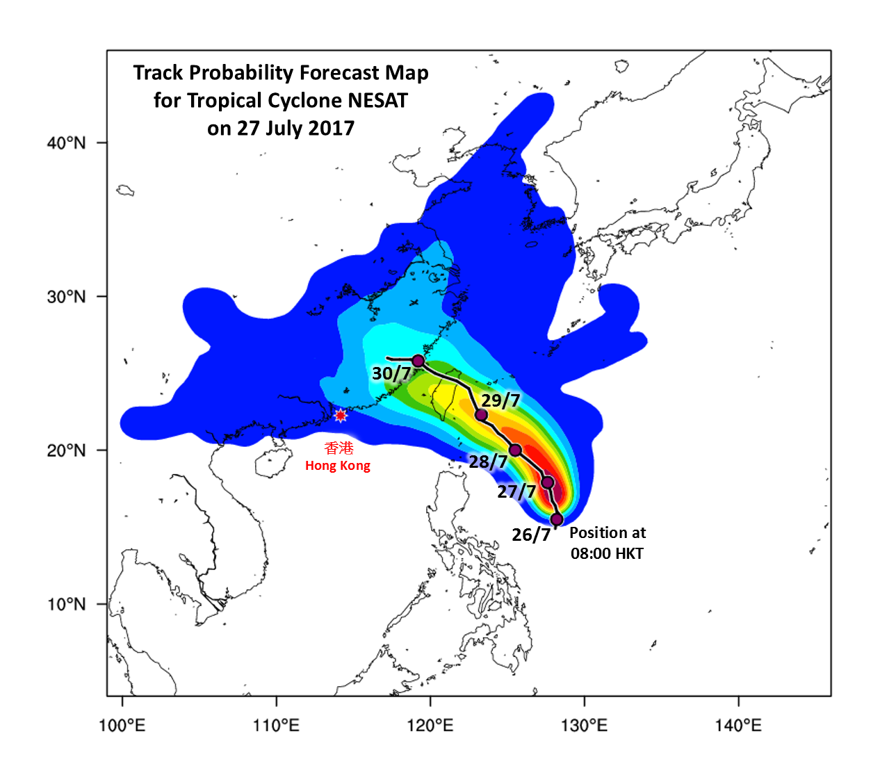 Tropical Cyclone Track Probability Forecast (Beta)
