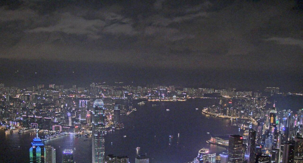 Figure 1  	Weather photo from the camera at Victoria Peak showing the night view of the Victoria Harbour at around 9:52 pm on 9 February 2016.