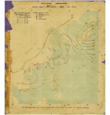 One of the exhibits: The Observatory's earliest extant weather map, drawn on 30 June 1909.