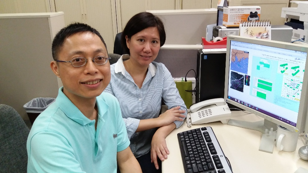 Miss Eliza Chan (right) and Mr. C.K. Chow (left), Senior Experimental Officer.