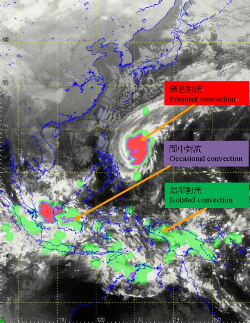 New satellite weather product automatically differentiates different intensities of convective activities.