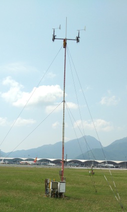 Anemometer along the runway