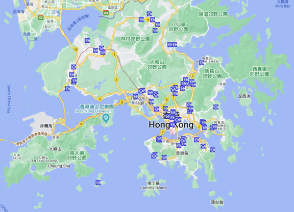 Distribution of schools participating in Gamma-Go workshops