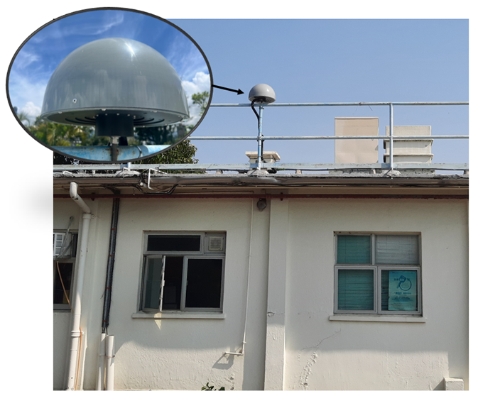 在京士柏氣象站安裝的全球導航衛星系統接收器