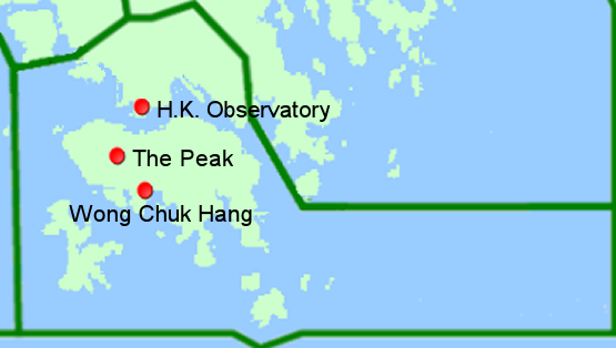 Map of Hong Kong Island and Kowloon