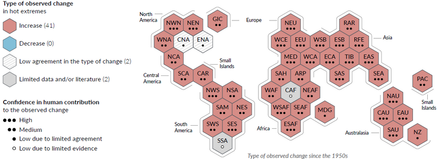 Observed change in hot extremes and confidence in human contribution to the observed changes