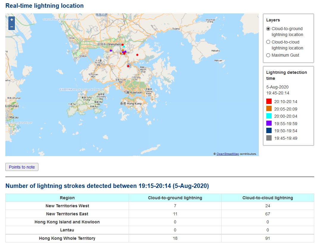 The revamped Lightning Location Information Service webpage