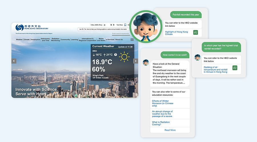 “Dr Tin” chatbot service now also included the Observatory's website