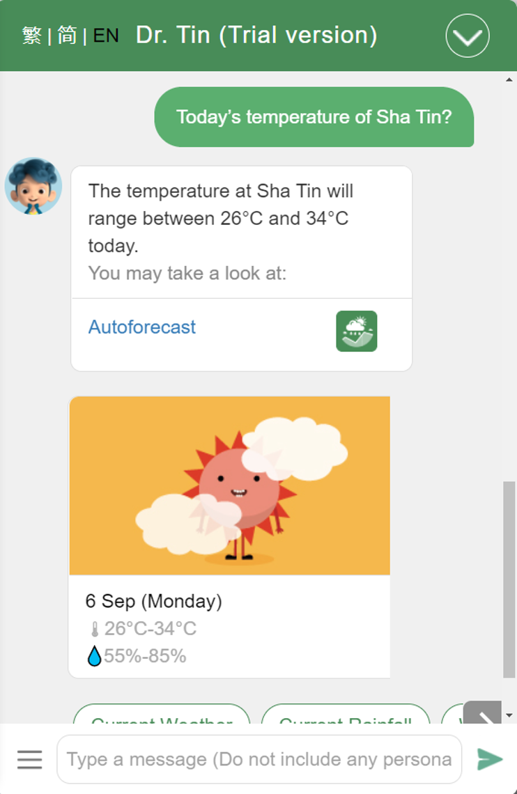 Fig. 1: A sample dialogue with "Dr Tin" in chatbot