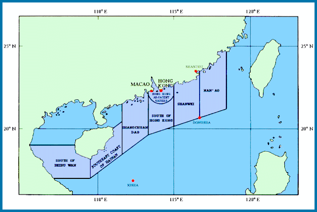 The map of South China Coastal Waters The map of South China Coastal Waters