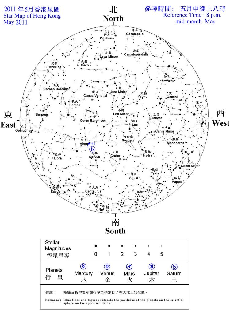 star map during May 2011