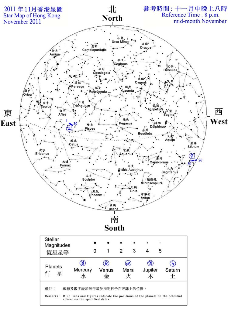 The star map during November 2011