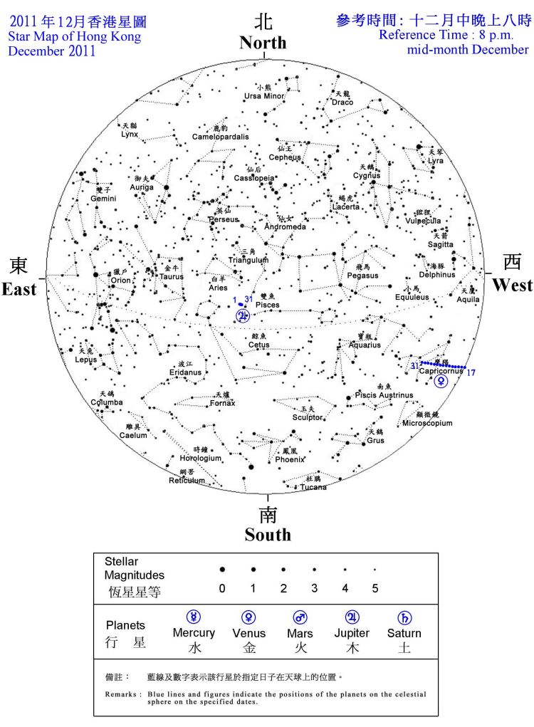 The star map during December 2011