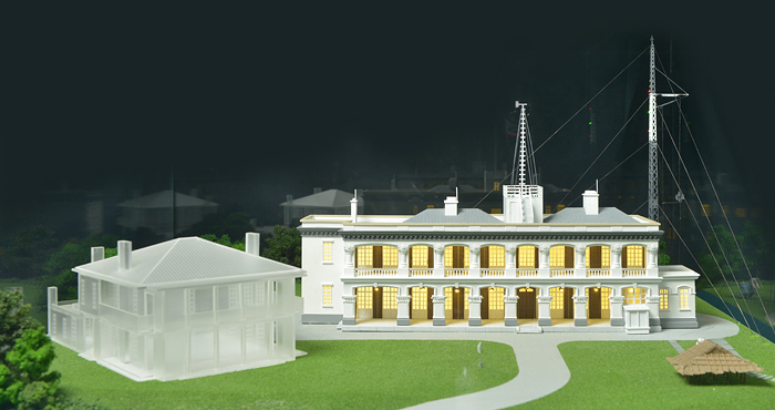 Miniature of the Hong Kong Observatory headquarters from the 1950s