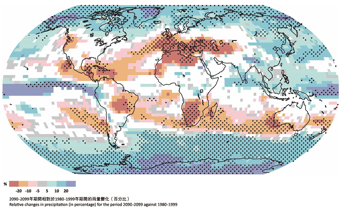 Projections by world climate models