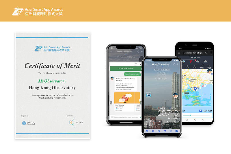 Diagram 1: "MyObservatory" was awarded Certificate of Merit in the Asia Smart App Award 2020