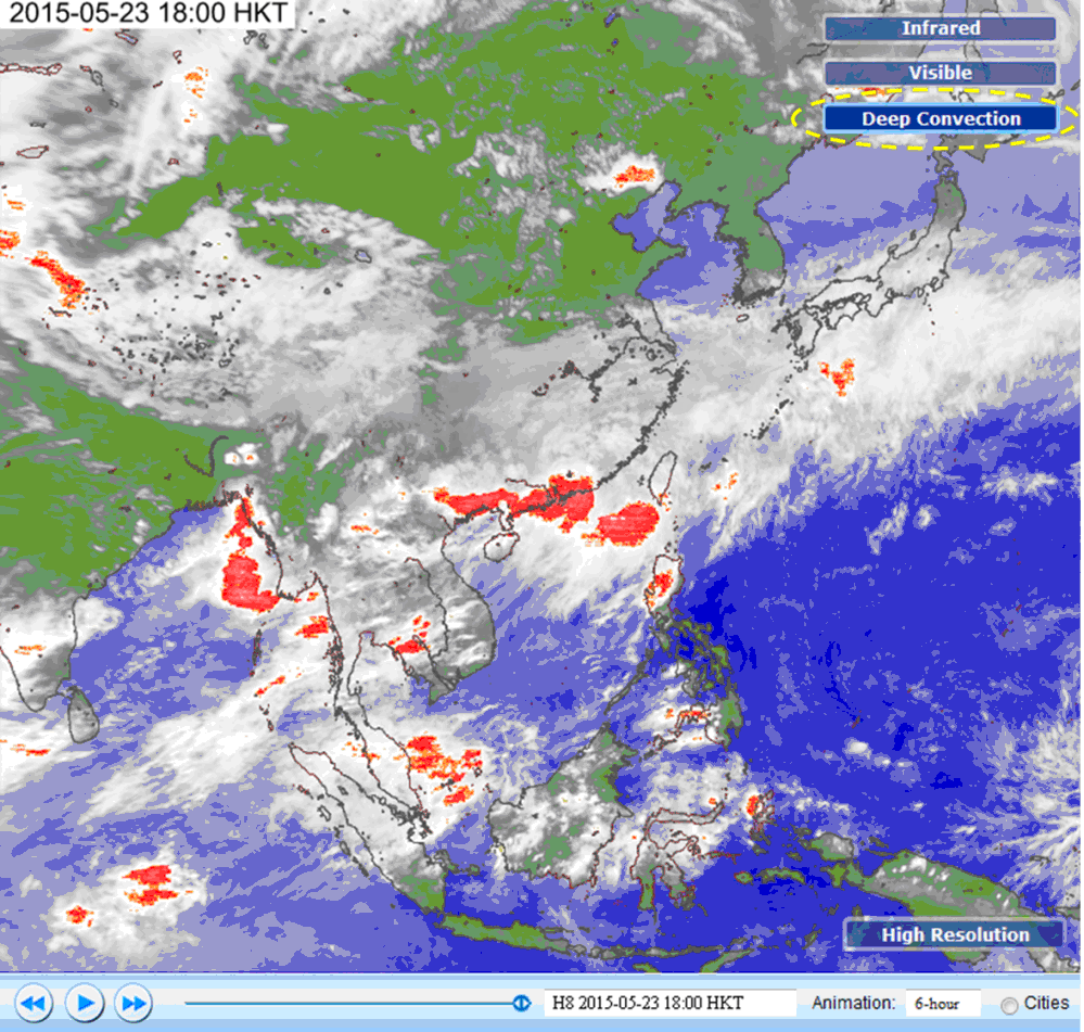 Deep Convection Weather Satellite imageries