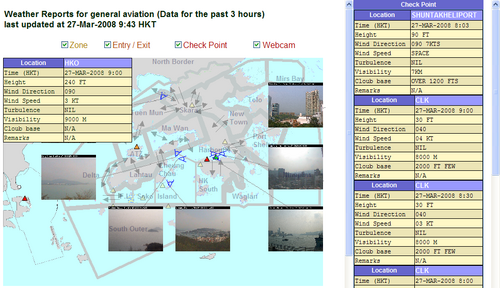 Internet-based platform developed by the Observatory for sharing of pilot reports and weather observations within the general aviation community in Hong Kong 