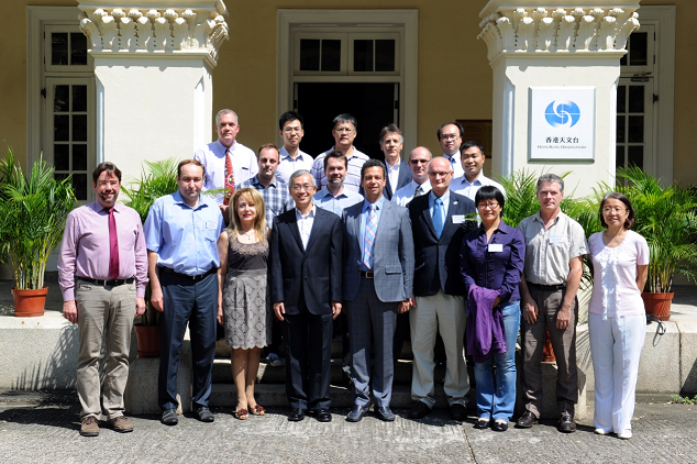 Mr. CM Shun (fourth from the left, front row) and Miss Sharon Lau (first from the right, front row) of the Observatory, Dr. Enrico Fucile, Chair of the Task Team (fifth from the left, front row) and Dr. Steve Foreman of WMO (fourth from the right, front row) taking a group photo with participants of the meeting.