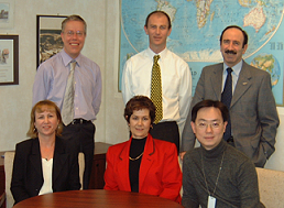 S.T. Chan (rightmost in the front row) photographed with colleagues of the Meteorology Section at ICAO Headquarters in Montreal , Canada in December 2004