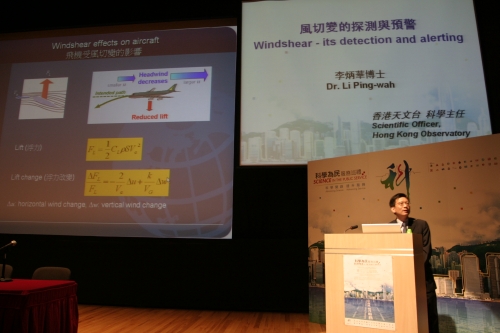 Dr. P.W. Li presenting windshear detection and alerting during the symposium