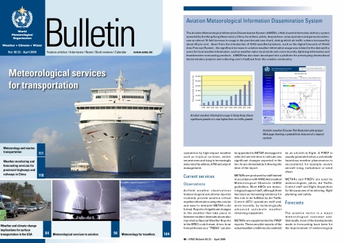 Front cover of the April 2009 issue of the WMO Bulletin