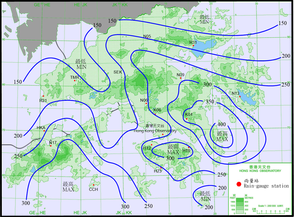 Rainfall distribution on 18 – 20 July 2021 (isohyets in millimetres).