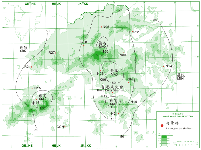 Rainfall distribution on 3-5 August 2009 