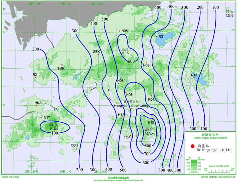 Rainfall distribution on 4 – 8 September 2023 (isohyets are in millimetres).