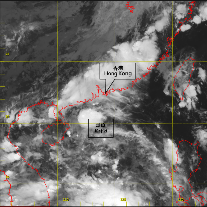 Infa-red satellite imagery around 9 p.m. on 1 September 2019.
