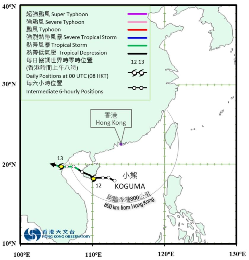 Provisional Track of Koguma : 11 – 13 June 2021.