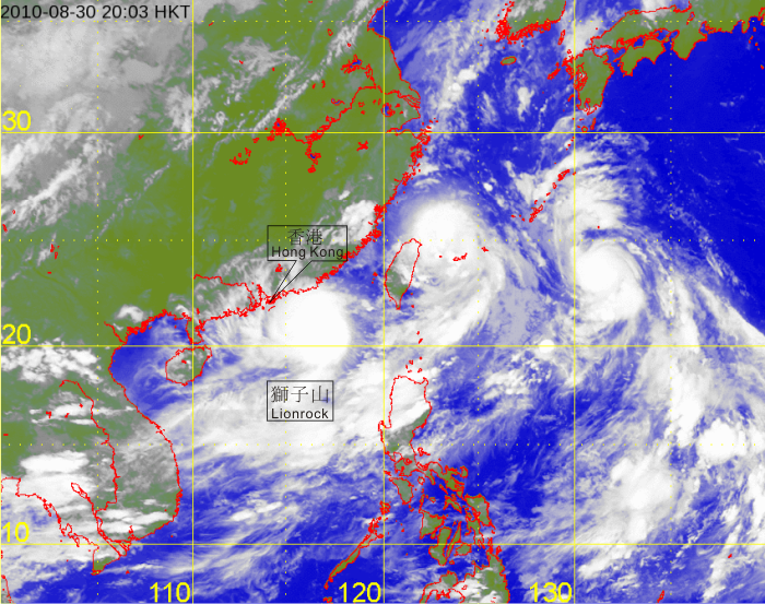 Satellite infra-red imageries of Lionrock