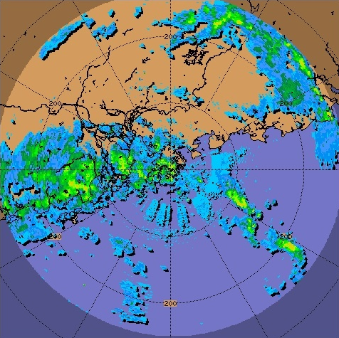 Radar echoes captured at 10:00 a.m. on 29 September 2011