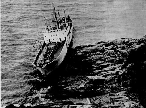 S.S. 'Kaohsiung' stranded in Penny's Bay, Lantau Island
