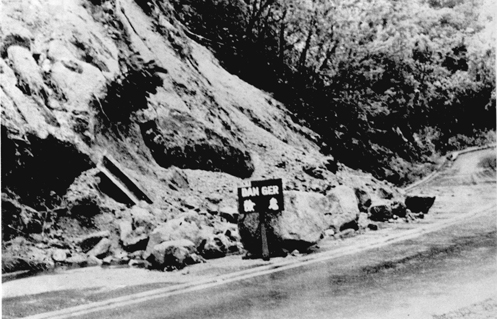 Landslides in Taipo Road, Kowloon