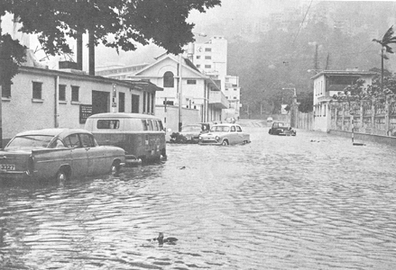 Flooding due to the heavy rain