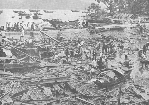 Wrecked sampans at Tai Po