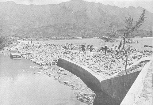Ting Kok Road damaged by the Typhoon