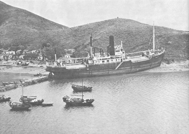 One of the twenty-four ships that ran aground