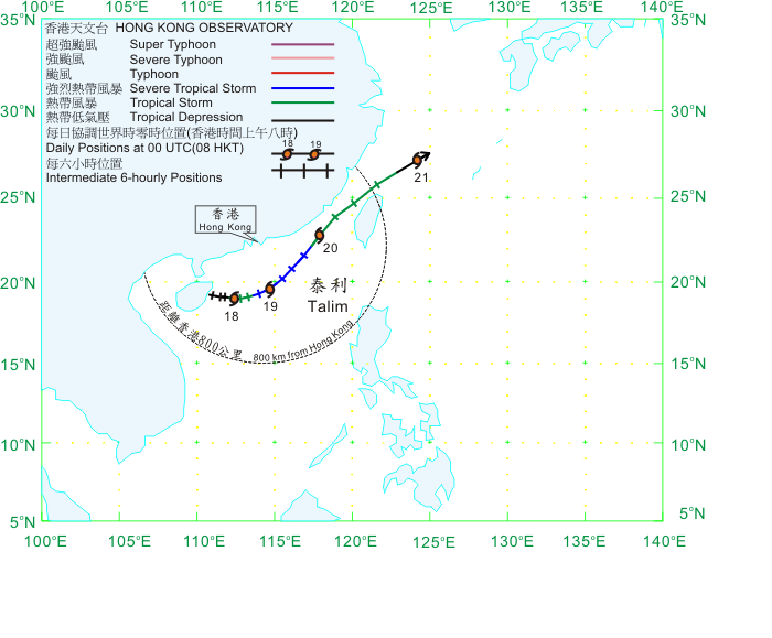 Track of Talim (1205) for 17  21 June 2012