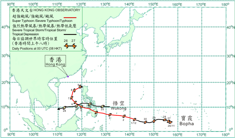 Tropical cyclone track in December 2012