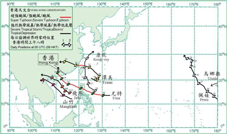 Tropical cyclone tracks in August 2013