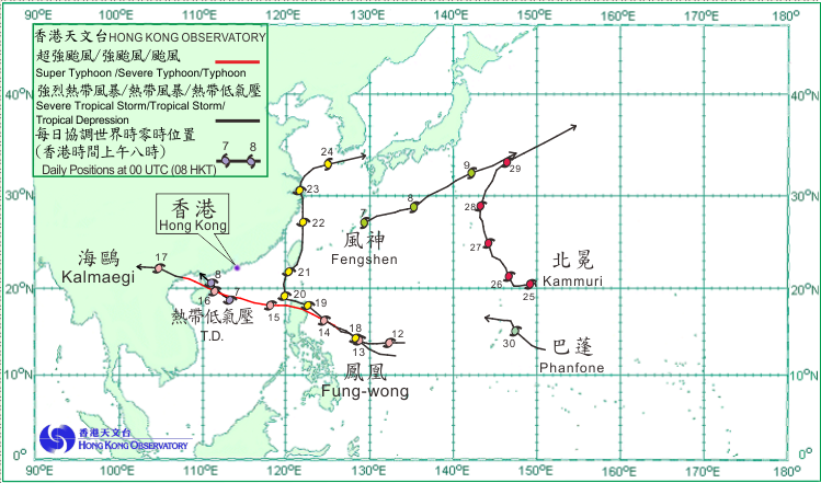 Tropical cyclone tracks in September 2014