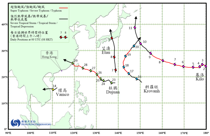 Tropical cyclone tracks in September 2015