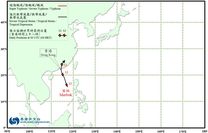 Tropical Cyclone Track in June 2017