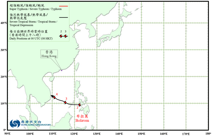 Provisional Tropical Cyclone Tracks in January 2018