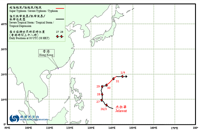 Provisional Tropical Cyclone Track in April 2018