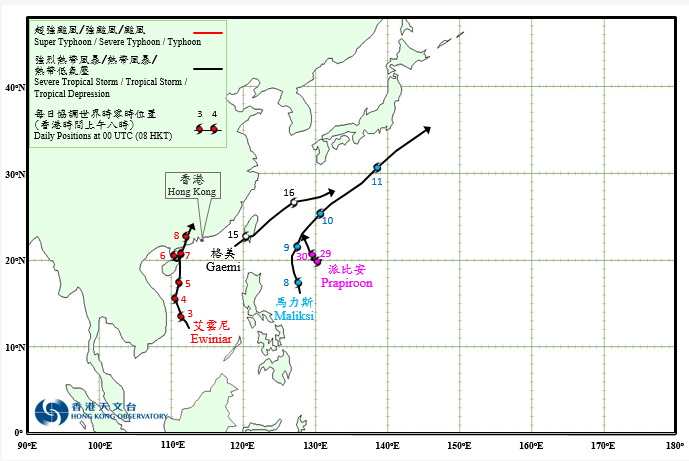Provisional Tropical Cyclone Tracks in June 2018
