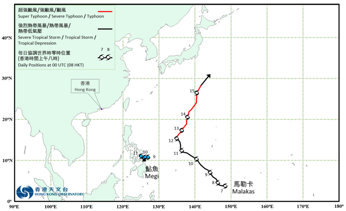 二零二二年四月的熱帶氣旋暫定路徑圖